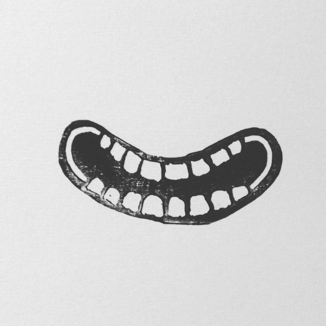 Inktober 2020 Teeth linocut print